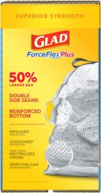 Glad Trash Bags, Force Flex Kitchen Pro Drawstring Garbage Bags, Fresh Clean, 80 Count - Image 11