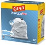 Glad Trash Bags, Force Flex Kitchen Pro Drawstring Garbage Bags, Fresh Clean, 80 Count - Image 12