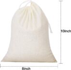 Tatuo 50 Pieces Muslin Bags Cotton Drawstring Bags Sachet Bag for Home Supplies (8 x 10 Inches) - Image 3