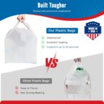 Fuxury (500 Pack) Plain White Plastic Bags with Handles for Small Business in Bulk, T Shirt Shopping Bag for Restaurant, Grocery, Kitchen Trash, Retail Merchandise and Store Bags (11.5x 6.5 x 21”) - Image 5