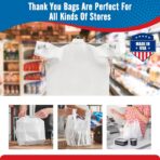 Fuxury (500 Pack) Plain White Plastic Bags with Handles for Small Business in Bulk, T Shirt Shopping Bag for Restaurant, Grocery, Kitchen Trash, Retail Merchandise and Store Bags (11.5x 6.5 x 21”) - Image 6