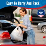 Fuxury (500 Pack) Plain White Plastic Bags with Handles for Small Business in Bulk, T Shirt Shopping Bag for Restaurant, Grocery, Kitchen Trash, Retail Merchandise and Store Bags (11.5x 6.5 x 21”) - Image 9