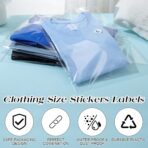 200 Pcs Resealable Poly Clear Shirt Bags with 7 Sizes 3500 Pcs Clothing Size Stickers Labels Self Sealing Plastic Bag for Small Businesses Packaging T Shirts Retail Storage(10 x 13 Inch) - Image 5
