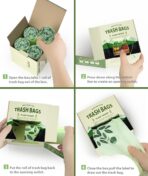 AYOTEE Compost Bags 1.6 Gallon with Handle Tie, 75 Count Compostable Trash Bags 1.6 Gallon Trash Bag, Small Biodegradable TrashBags Food Waste Liner, Small Compostable Bag for Kitchen Compost Bin - Image 7