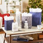 Hallmark Assorted Christmas Gift Bags Bulk - Snowflake, Tree, Snowman, Plaid (18 Gift Bags: 5 Small 5", 4 Medium 8", 4 Large 11", 3 XL 14", 2 Bottle Bags) for Holiday Parties, Hanukkah, Weddings - Image 3