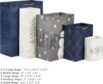 Hallmark Assorted Christmas Gift Bags Bulk - Snowflake, Tree, Snowman, Plaid (18 Gift Bags: 5 Small 5", 4 Medium 8", 4 Large 11", 3 XL 14", 2 Bottle Bags) for Holiday Parties, Hanukkah, Weddings - Image 4