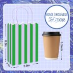 Whaline 24 Pcs Colorful Paper Gift Bag Treat Bags with Handles Stripe Scalloped Candy Goodie Bags for Party Favors Supplies - Image 3