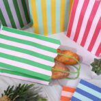 Whaline 24 Pcs Colorful Paper Gift Bag Treat Bags with Handles Stripe Scalloped Candy Goodie Bags for Party Favors Supplies - Image 6