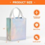 METAPRINT 15 Pcs Iridescent Glossy Gift Bags Medium Size, 8x4x10 Inch Holographic Reusable Gift Bags with Handles & Sturdy Base, Ideal for Birthday, Wedding - Image 3