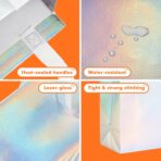 METAPRINT 15 Pcs Iridescent Glossy Gift Bags Medium Size, 8x4x10 Inch Holographic Reusable Gift Bags with Handles & Sturdy Base, Ideal for Birthday, Wedding - Image 4