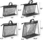 Peohud 12 Pack Dust Bags for Handbags, Clear Handbag Storage Organizer for Closet, Purse Protector Storage Bag with Zipper and Handle, Hanging Dust Cover Bag for Handbag - Image 3