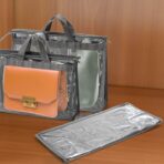 Peohud 12 Pack Dust Bags for Handbags, Clear Handbag Storage Organizer for Closet, Purse Protector Storage Bag with Zipper and Handle, Hanging Dust Cover Bag for Handbag - Image 6