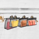 Peohud 12 Pack Dust Bags for Handbags, Clear Handbag Storage Organizer for Closet, Purse Protector Storage Bag with Zipper and Handle, Hanging Dust Cover Bag for Handbag - Image 8