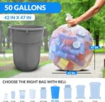 Reli. 50 Gallon Trash Bags Heavy Duty (50 Count) | Clear | Twist Ties Included | Extra Tough, Leak-Proof Garbage Bags | Ideal for Large Clean Ups - Image 3
