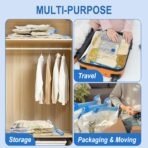Vacuum Storage Bags with Hand Pump, Plastic Packaging Bags, 80% Space Saver Vacuum Seal Bags for Clothing, Travel Lugggage, Blankets, Comforters, 20 Combo - Image 5