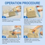 Vacuum Storage Bags with Hand Pump, Plastic Packaging Bags, 80% Space Saver Vacuum Seal Bags for Clothing, Travel Lugggage, Blankets, Comforters, 20 Combo - Image 8