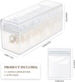 Acrylic Jewelry Box Organizer, Clear Jewelry Organizer and Storage with 20 Portable Anti Tarnish Jewelry bags, Travel Jewelry Case for Earrings/Rings/Necklaces Gifts for Women Girls, Clear - Image 5