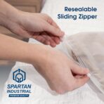Spartan Industrial - 12” X 15” (250 Count) 3 Mil Frosted Reclosable Zip Plastic Bags with Resealable Lock Seal Zipper and Vent Hole | For Packaging Clothes, Shirts & More - Image 7