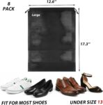 8 Pack Large Shoes Bag, Travek Shoes Bag Organizer for Home, Outdoor, Sports, Golf, Travel, Gem (Black) - Image 3
