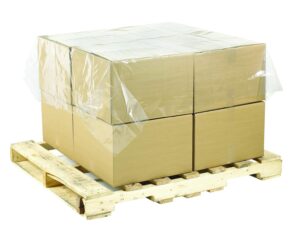 Poly Bag Guy 60" x 60", 1.5 Mil (250/Case) Black Pallet Top Plastic Poly Sheeting - Image 3