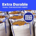 DURASACK Heavy Duty Builder's Bulk Bags 100-Gallon White Woven Polypropylene Contractor Trash Bags for Demo and Construction, Holds up to 2200 lbs - Image 3