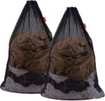 2 Pack Mesh Laundry Bags, 24 x 36 Inches Heavy Duty Drawstring Bag, Factories, College, Dorm, Travel and Apartment Dwellers, Black - Image 2