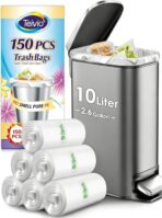 2.6 Gallon 150 Counts Small Trash Bags Garbage Bags by Teivio, Bathroom Trash Can Bin Liners, Small Plastic Bags for home office kitchen, Clear - Image 2
