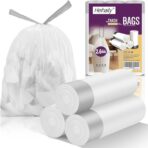 2.6-Gallon Trash Bags Heavy Duty - Heihaily Drawstring Kitchen Garbage Bags for Office/Bathroom, Leak-Proof Design, Odor Control Technology, Small Plastic Bags Clear(60 Count) - Image 2