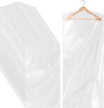 20 PCS 60 Inch Plastic Garment Bag, Dry Cleaner Bags Laundry Bags, Clear Hanging Clothing Covers for Long Dresses Skirt Coat Suit Shirt Jacket - Image 2