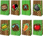 24 Packs Pixel Theme Party Gift treat Bags, Pixel Theme Birthday Party supplies - Image 2