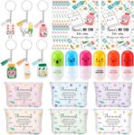 24 Pcs Pharmacist Gifts Vitamin Pill Ballpoint Pen Acrylic Keychain Makeup Bag Pharmacist Appreciation Gifts Pharmacy Week Accessories with Thank You Card for Women Medical Nurse - Image 2