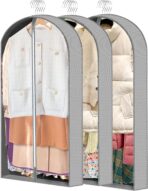 3 Pcs Garment Bags, 40" & 50" PEVA Moth-Proof Breathable Dust Cover, Hanging Clothes Covers with Bedroom, Suits, Padded Clothes, Shirts Prevent Dust - Image 2