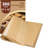 360 Count 12"x 16" Heavy Duty Parchment Paper Sheets for Baking, No-Stick & No-Leak Unbleached Baking Paper, Pre-cut Half Parchment Paper Sheets for Oven, Air Fryer, Microwave - Image 2