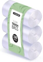 4 Gallon Trash Bags - 150 Small Mini Garbage Bags | 17" x 18" Clear Waste Basket Trash Bags | Bulk Plastic Bathroom Trash Can Liners - Image 2