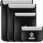 4 Pack Fireproof Document Bags, Waterproof Document Pouch Holder with Zipper, Fire Proof Money Bag for Cash, Fireproof Envelope Fire Safe Bag, Fire Resistant Storage for Legal/A4 Size (Black) - Image 2
