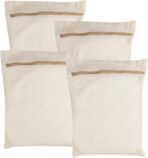 4-Piece Medium Durable Organic Cotton Mesh Laundry Bags with Sturdy Zippers and Breathable Mesh are Delicate Laundry Bags for Underwear, Clothes, Pants and Socks - Image 2