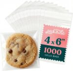 4" X 6" Self Sealing Cellophane Bags (1000 Pack) - Clear Cookie Bags With Seal for Baked Goods Packaging, Cookie Wrappers, Bakery Packaging, Bake Sale, Candy, Treats, Goodies, Gifts, Party Favors - Image 2
