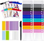 45Pcs 9 Colors Reusable Pill Pouch Bags, Zippered Translucent Medicine Organizer, Travel Pill Organizer with Labels Slide Lock, Small Plastic Bags for Accessories, Jewelry etc. - Image 2