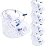 5 Pack 4000ml Sterile Urinary Drainage Bag, Catheter Bags with Anti-Reflux Chamber and 48" Drainage Tube,Professional Men Women Overnight Bedside Urine Bag - Image 2