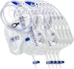 5 Pack Large 2000 ml Urinary Drainage Bag for Adults, Latex-Free Sterile Urine Bag with Anti-Reflux Chamber, Bolsa de Orina Desechable - Image 2