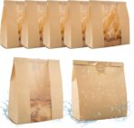 50 Pcs Bread Bags for Homemade Bread With Window Sourdough Paper bread Bags.(13.7x8.2x3.7 in),Packaging & Storage of Baked Goods Suitable for Bakers.Package includes 60 Cute Sealing Stickers. - Image 2