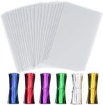 50 pcs Clear Cellophane Gift Bags,12"X 16" Large Clear Cellophane Treat Bags with 6 Mix Colors Twist Ties for Gift Baskets Wedding,Valentines Gift,Party Favor Baby Showers,Bakery,Toy Wrapping - Image 2