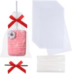 50PCS 3.5x6 Inch Clear Rice Krispie Treat Bags - Cakesicle Bags With Gold Twist Tie Ribbon Stick for Gift Giving - Image 2