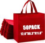 50Pcs Reusable Non Woven Shopping Bags Large Foldable Totes Bag with Handles Grocery Handbag Bulk for Boutiques - Image 2