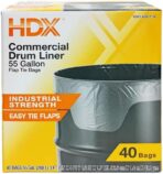 55 Gallon Clear Flap Tie Drum Liner, Heavy-Duty 1.7 Mil Thick Trash Bags, 40 Count (CAN NOT SHIP TO WA, NJ STATE) - Image 2