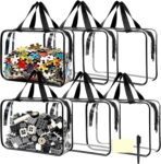 6 Pack Clear Toy Storage Organizer Bags Large with Double Zipper Waterproof PVC Material Travel Toy Organizer Pouch with Handles for Puzzle, Blocks, Board games, Kids Books Toy Organizing - Image 2