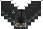 8 Pack Large Shoes Bag, Travek Shoes Bag Organizer for Home, Outdoor, Sports, Golf, Travel, Gem (Black) - Image 2