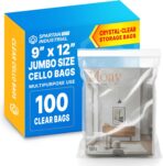 9" X 12" Self-Sealing Cellophane Bags (100 Count) Clear Poly Packaging for Shirts, Clothing, Apparel - Reinforced Resealable Cello Bags for Small Business Shipping - Spartan Industrial - Image 2