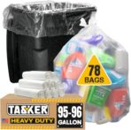 95-100 Gallon Clear Trash Bags Heavy Duty | MegaPack 78 Bags | Extra Large 95-96 Gallon Trash Bags Big Clear Can Liners, Extra Large 90 Gal, 95 Gal, 96 Gal,100 Gallon Heavy Duty Garbage Bags - Image 2