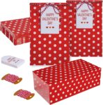 AISunGoo 30 Pcs Valentines Day Gift Bags with Cards for Kids Classroom Parties, Paper Treat Bags for Valentines Party Favors - Image 2